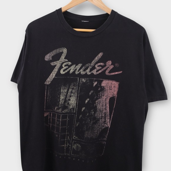 Fender Guitar Black T-Shirt Mens Size Medium Band Music Graphic Tee - Picture 2 of 4